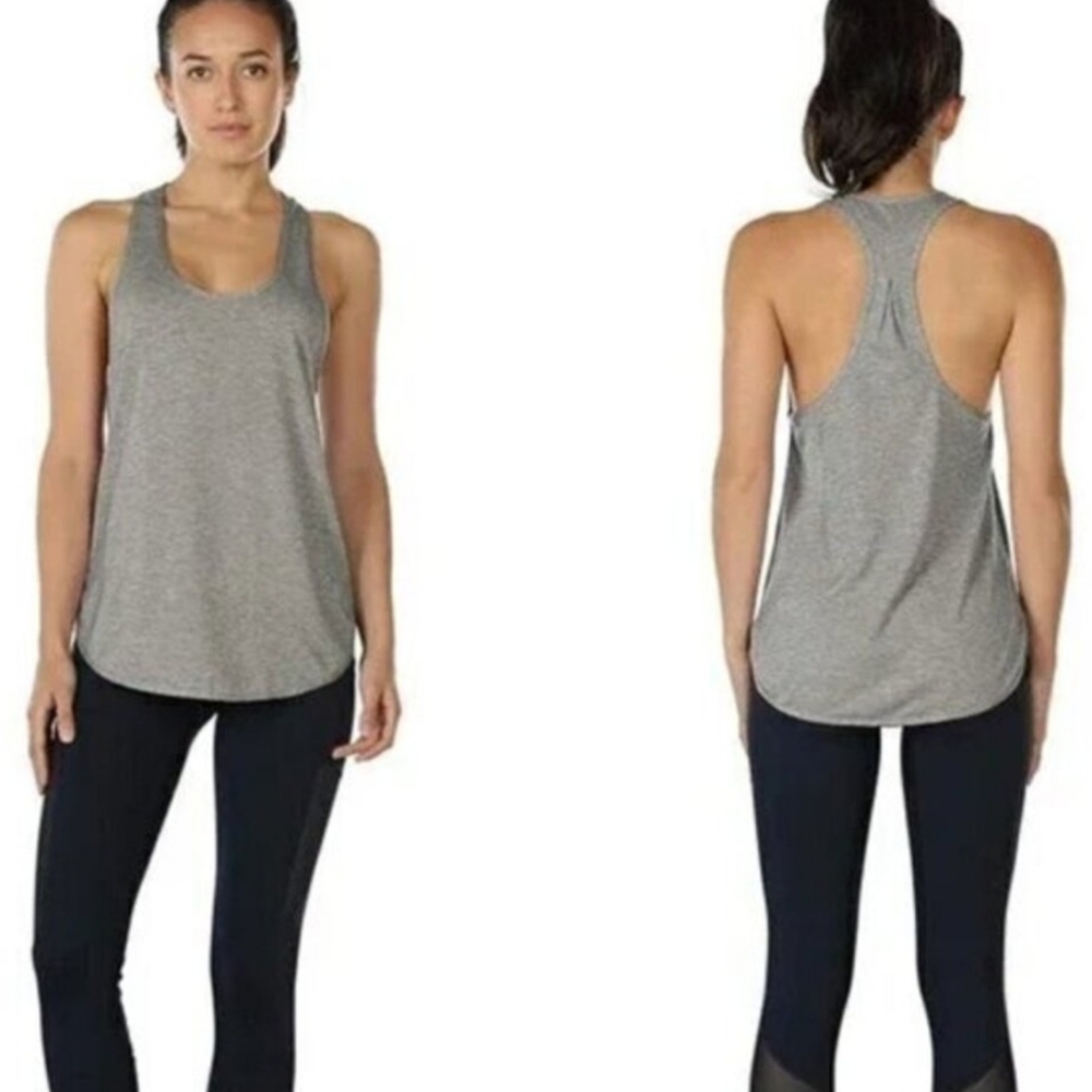 1lcyzone Gray Loose Fit Racerback Workout Tank Top Size XL .
